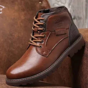 Ashore Shop Handmade Men Boots Autumn Winter Male Outdoor Vintage Brown Work Boots