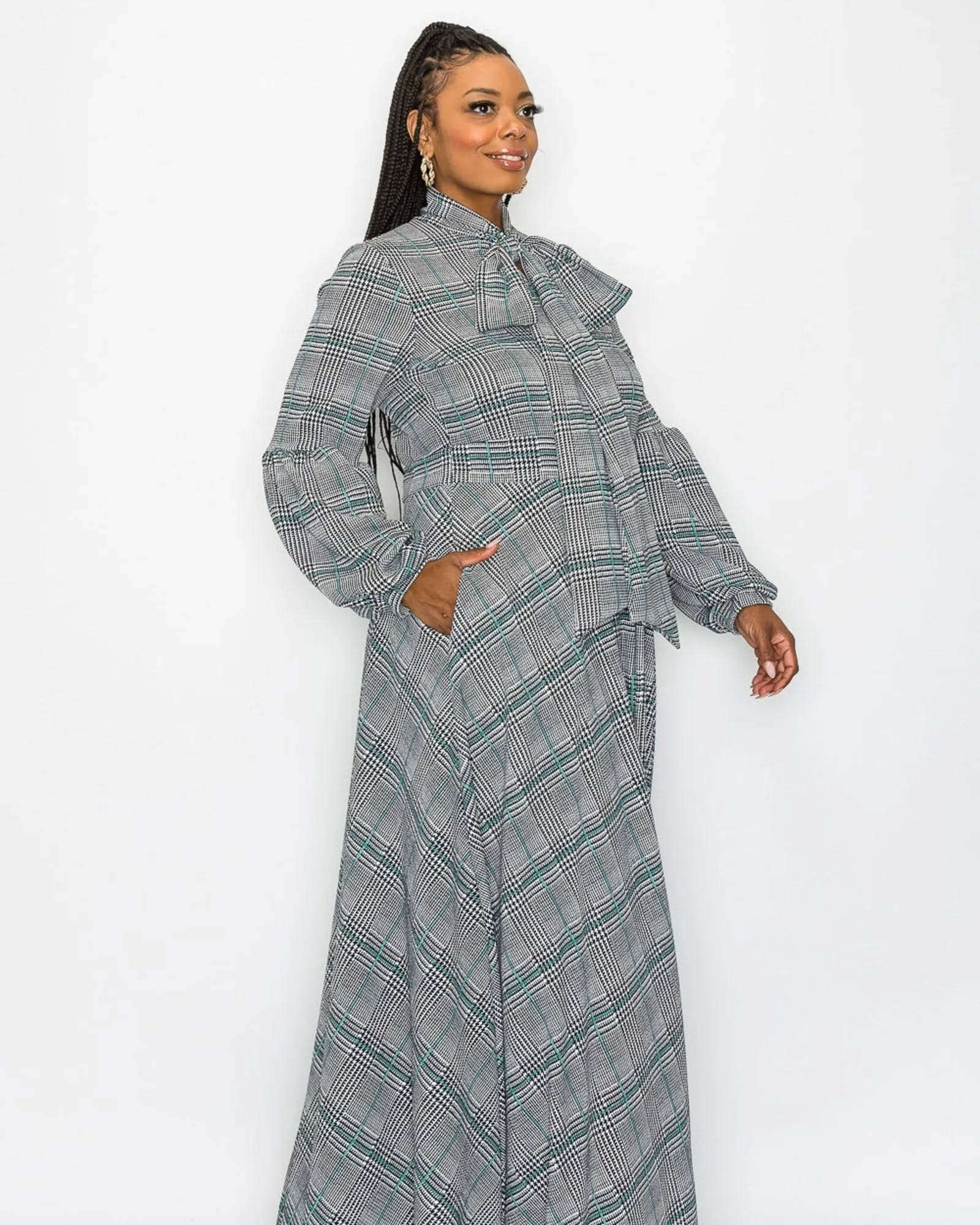 Bella Donna Dress | Black/Off White/Teal