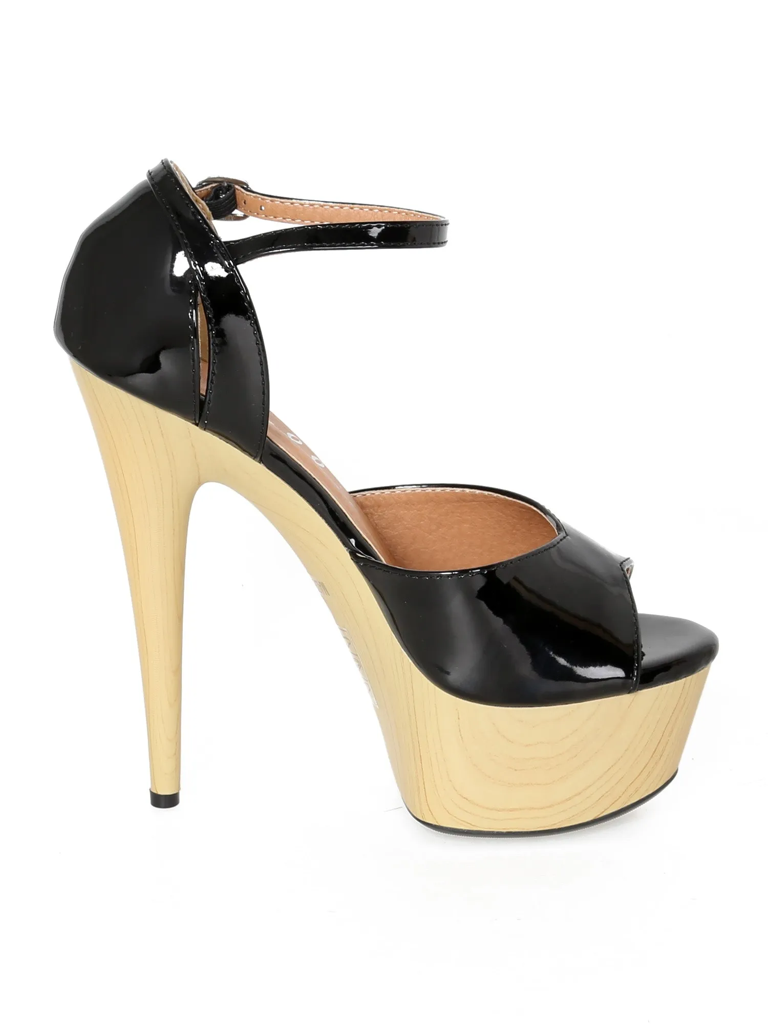 Billie Black Peeptoe Sandals Black