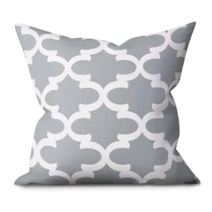 Fynn Cool Grey Cotton Throw Pillow Cover