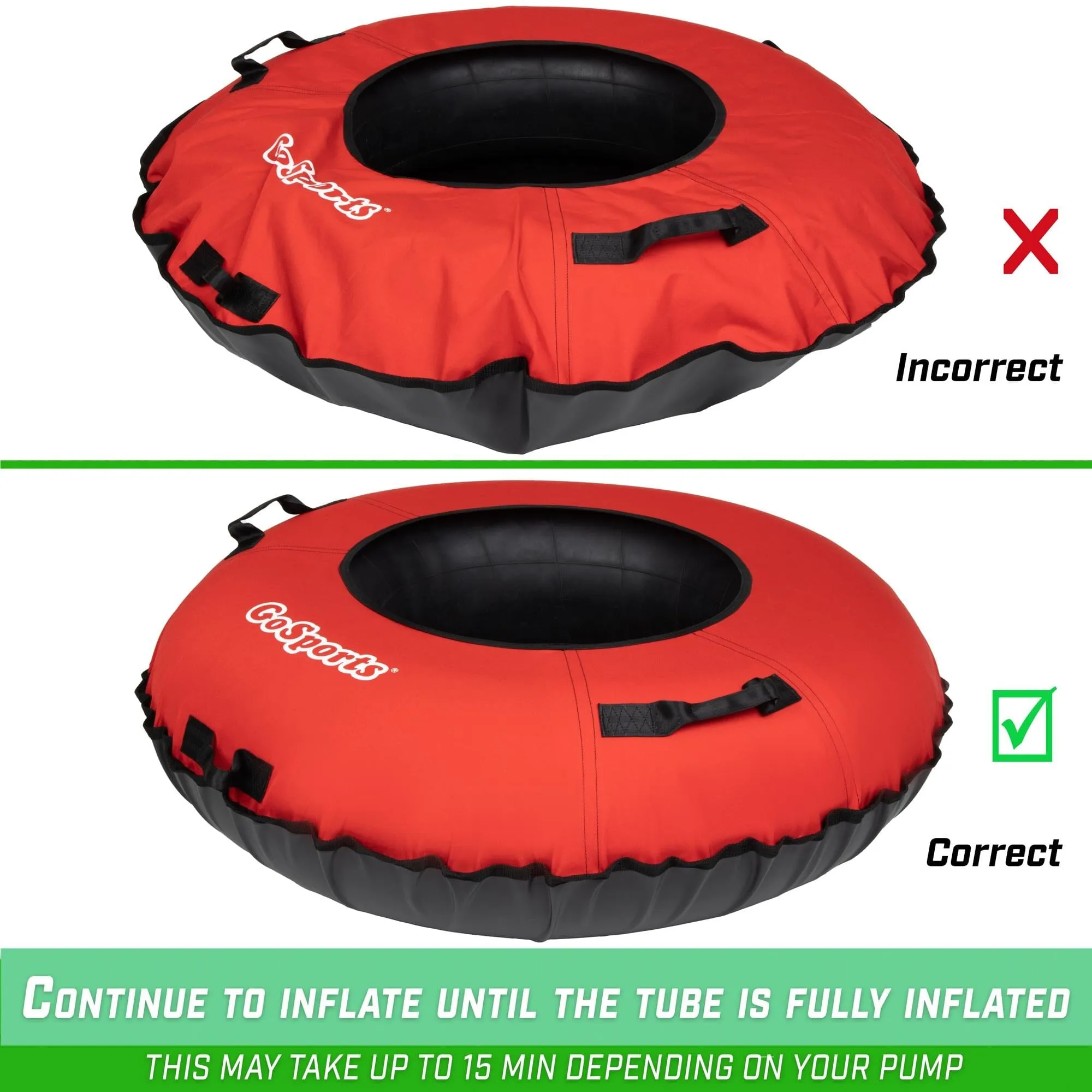 GoSports 44 Inch Heavy-Duty Winter Snow Tube - Red