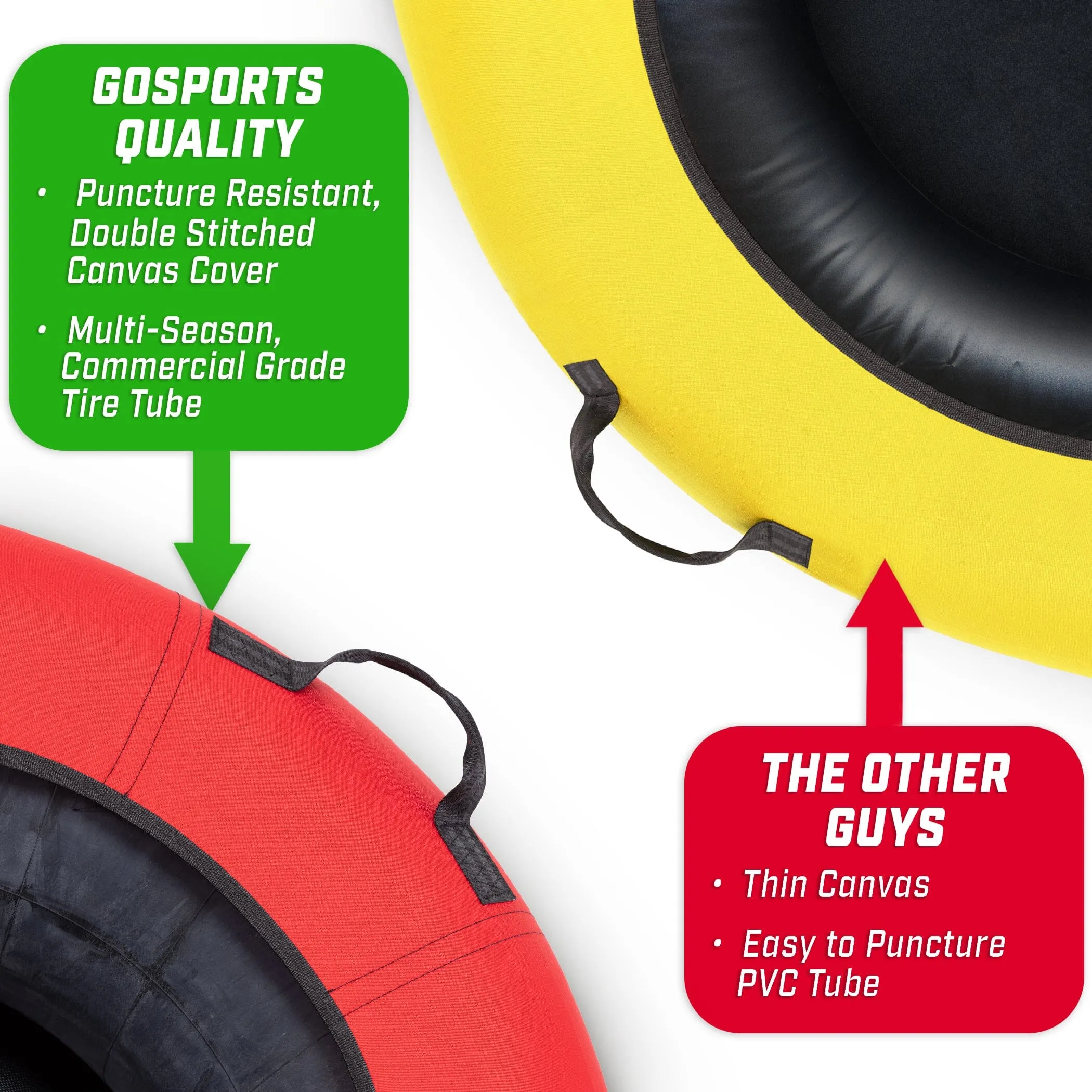 GoSports 44 Inch Heavy-Duty Winter Snow Tube - Red