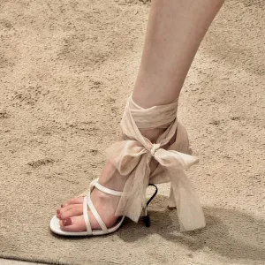 Hnzxzm Bohemian Style Summer Women Sandals Fashion Ankle Lace Up Pumps Ladies Outdoor Party Dress High Heel Sandalias