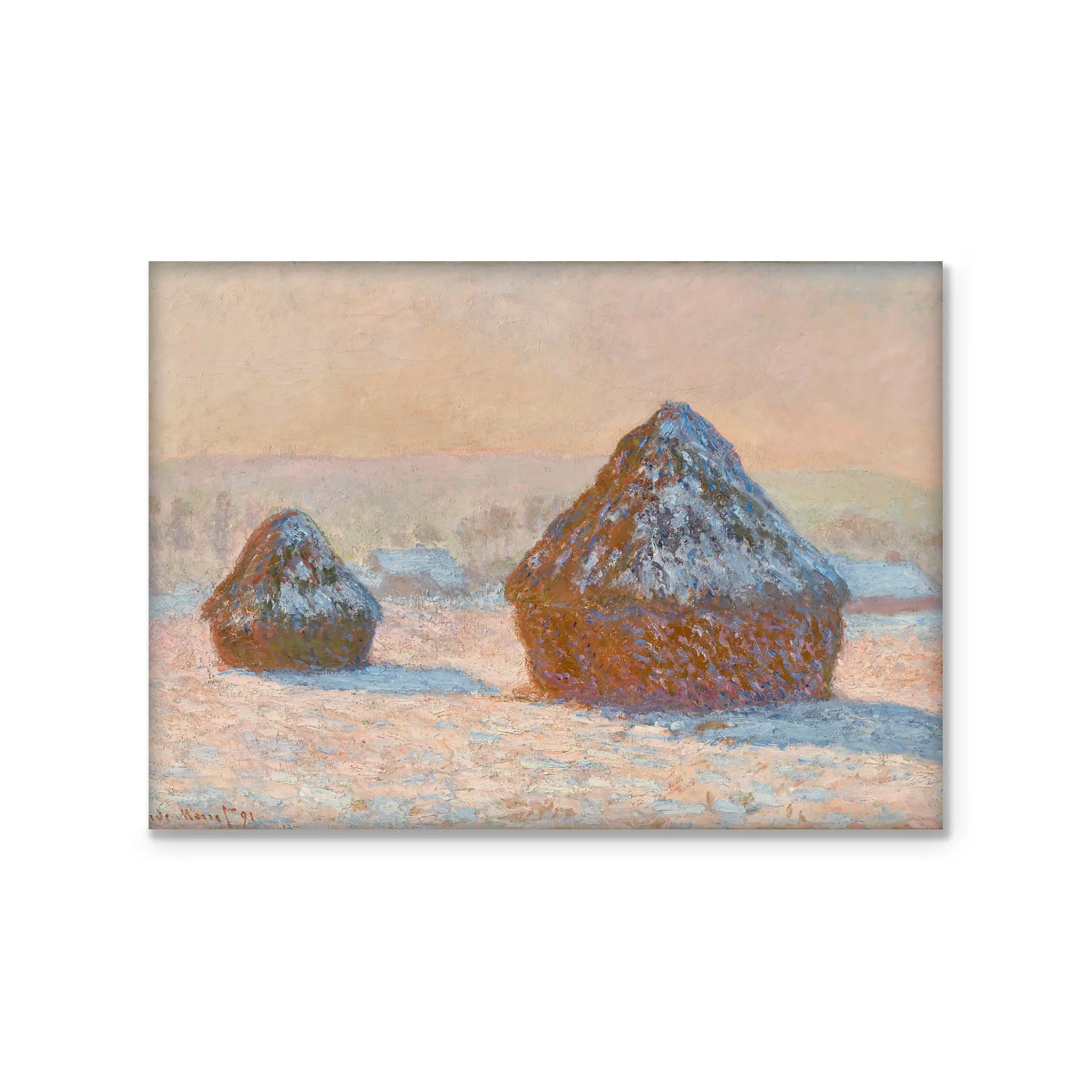 Magnet - Wheatstacks, Snow Effect, Morning