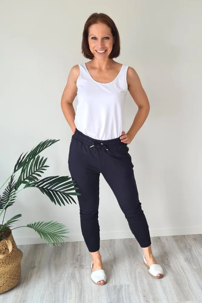 Moke Violet Pants Navy