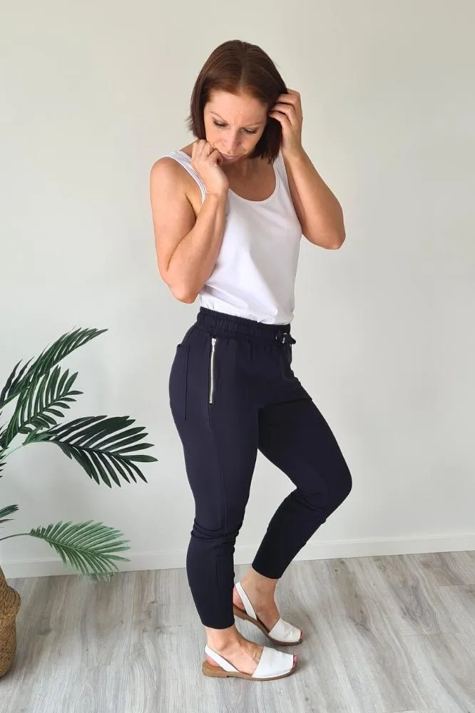 Moke Violet Pants Navy