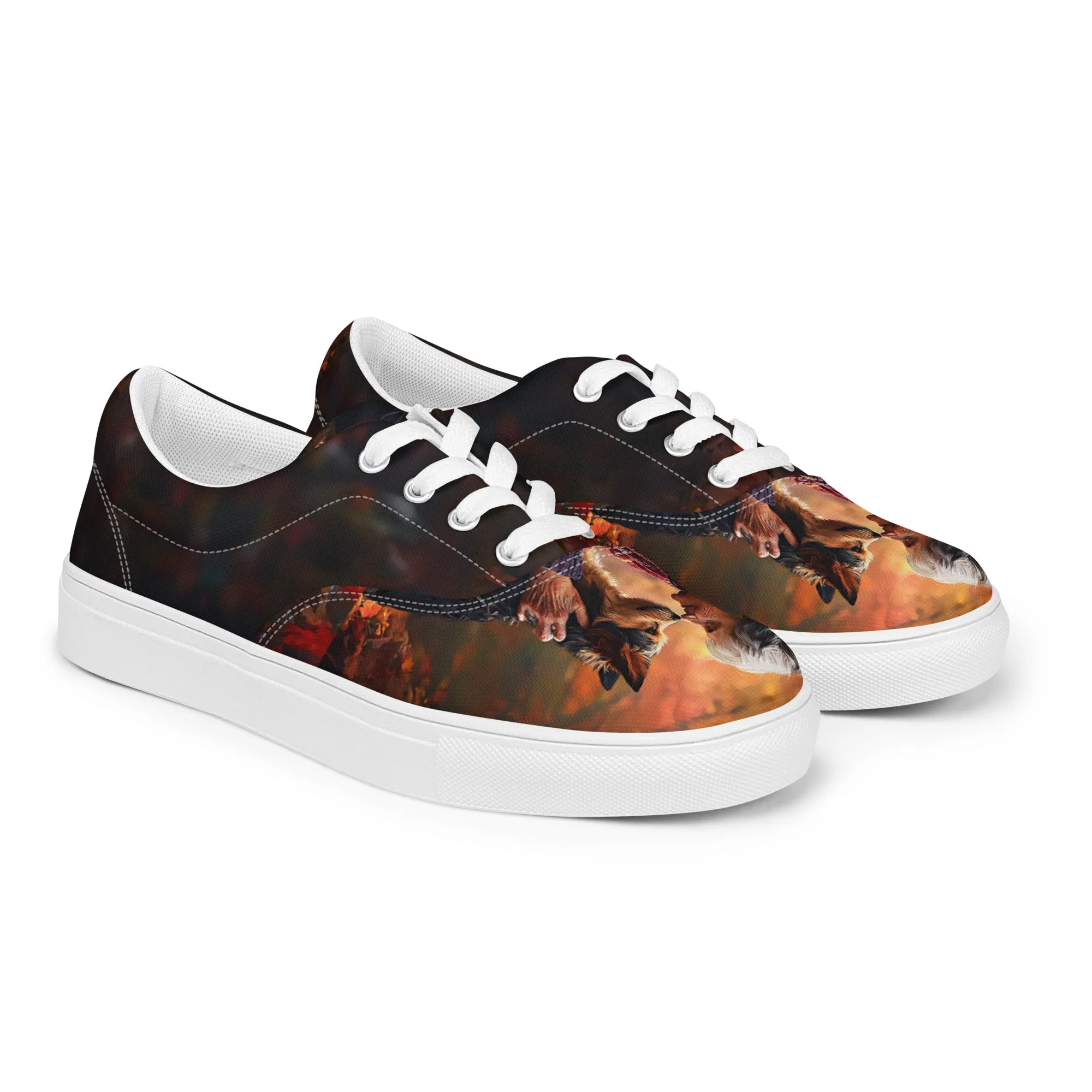 Mom's Pawtner Women’s lace-up canvas shoes