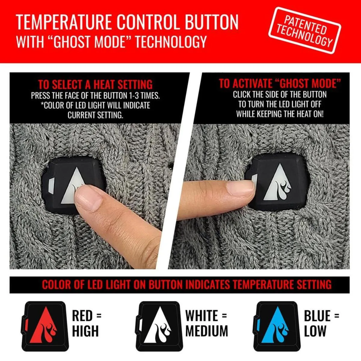Open Box ActionHeat 5V Battery Heated Cable Knit Slippers