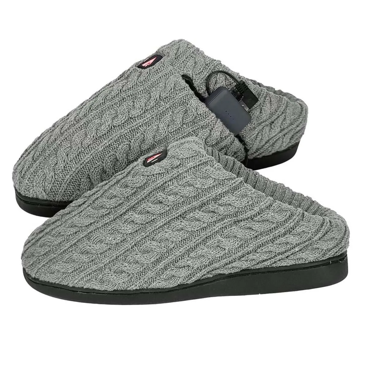 Open Box ActionHeat 5V Battery Heated Cable Knit Slippers