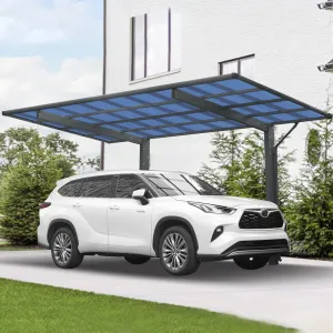 Outdoor Carport, 17.44FT*9FT*11FT Single Carport Aluminum Metal