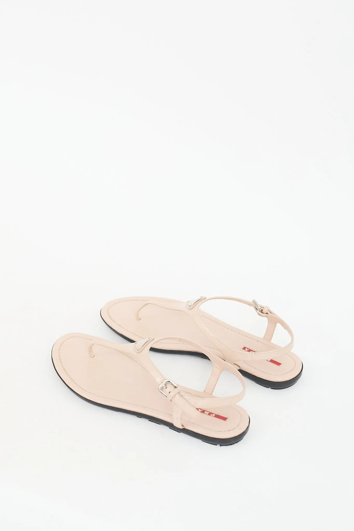 Sport Beige Patent Logo Sandal