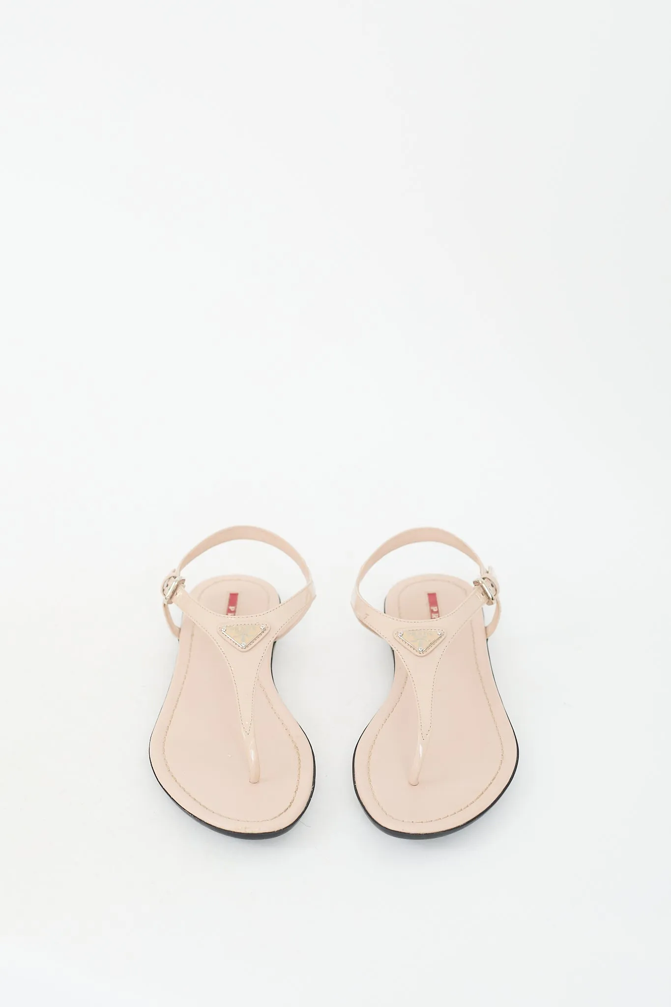 Sport Beige Patent Logo Sandal